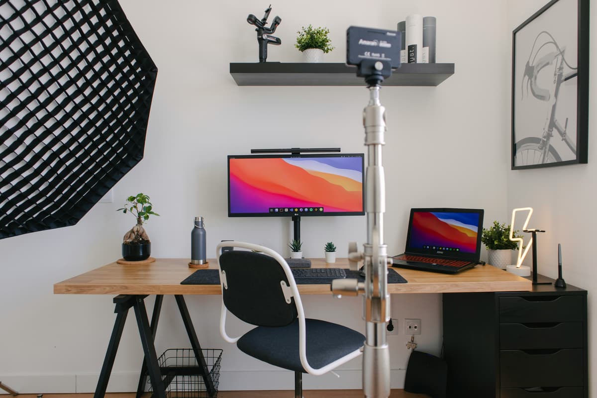 Content creator at workstation